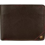 Mens Angle Stitch Leather Slim Bifold Wallet
