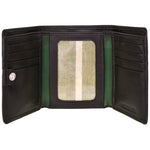 Mens Compact Trifold Leather Wallet with ID Window