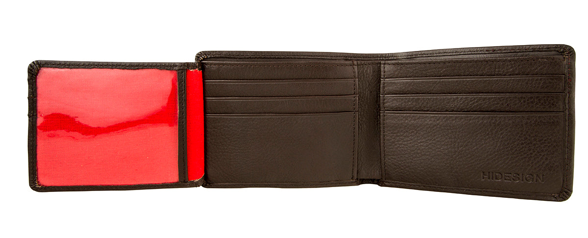 Mens Angle Stitch Leather Multi-Compartment Leather Wallet