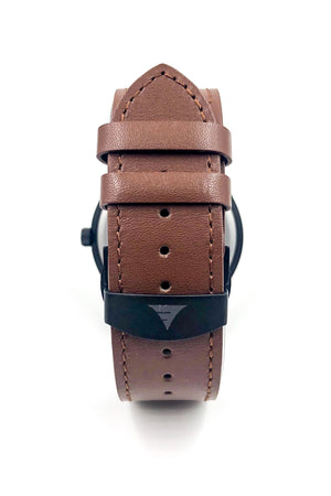 Mens Wood Watches | Zebrawood | Brown Leather